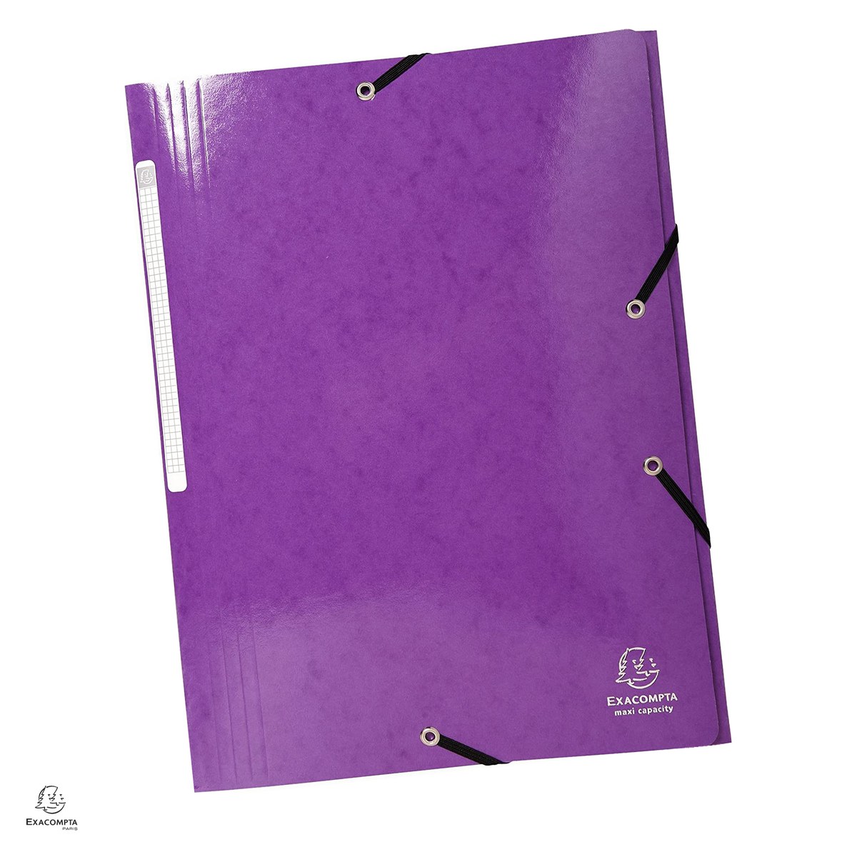 Birotica papetarie - Mapa Exacompta cu elastic, carton 600 g/mp, 3 clape, violet