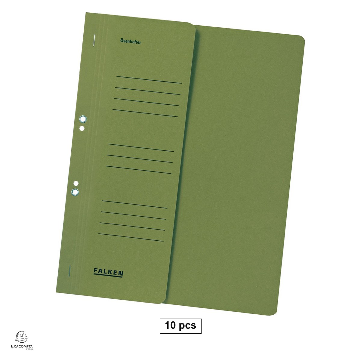 Birotica papetarie - Set 10 dosare Exacompta Falken, din carton, capse 1/2, verde