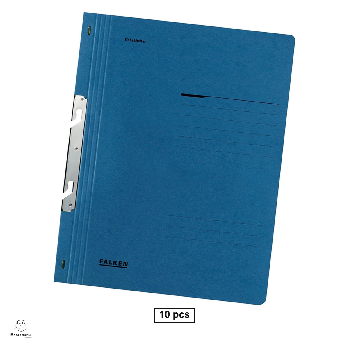 Birotica papetarie - Set 10 dosare Exacompta Falken A4, din carton, incopciat 1/1, 250 g/mp, albastru, 240x305 mm