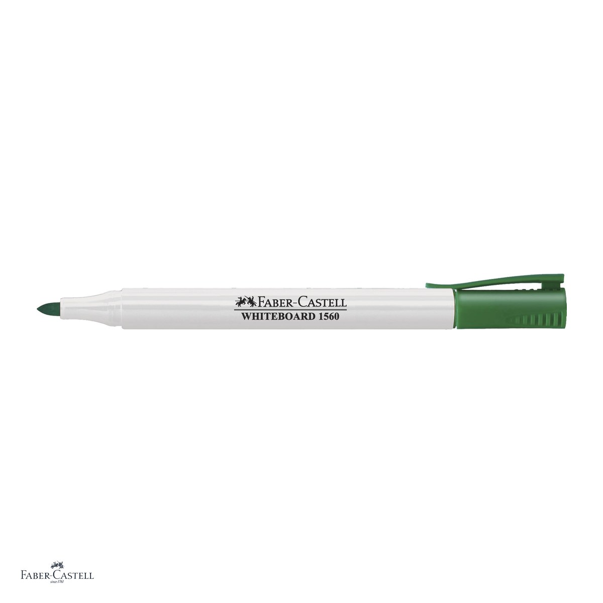 Set 10 markere whiteboard Faber-Castell 1560 Slim, varf rotund, cerneala verde [3]