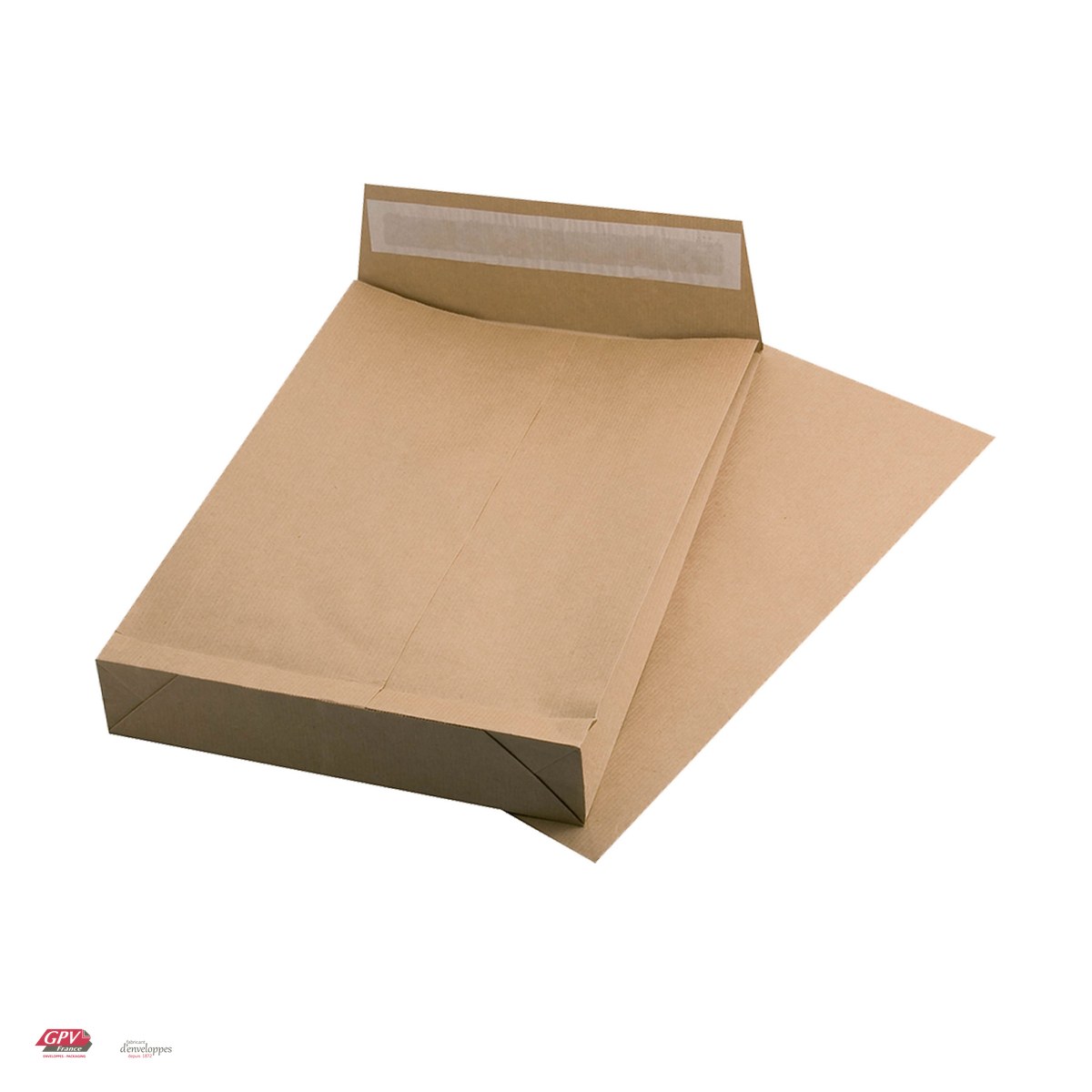 Plicuri - Plic B4 cu burduf 100 mm GPV, 250x353 mm, hartie kraft maro 120 g/mp, cu banda siliconata, deschidere pe latura mica