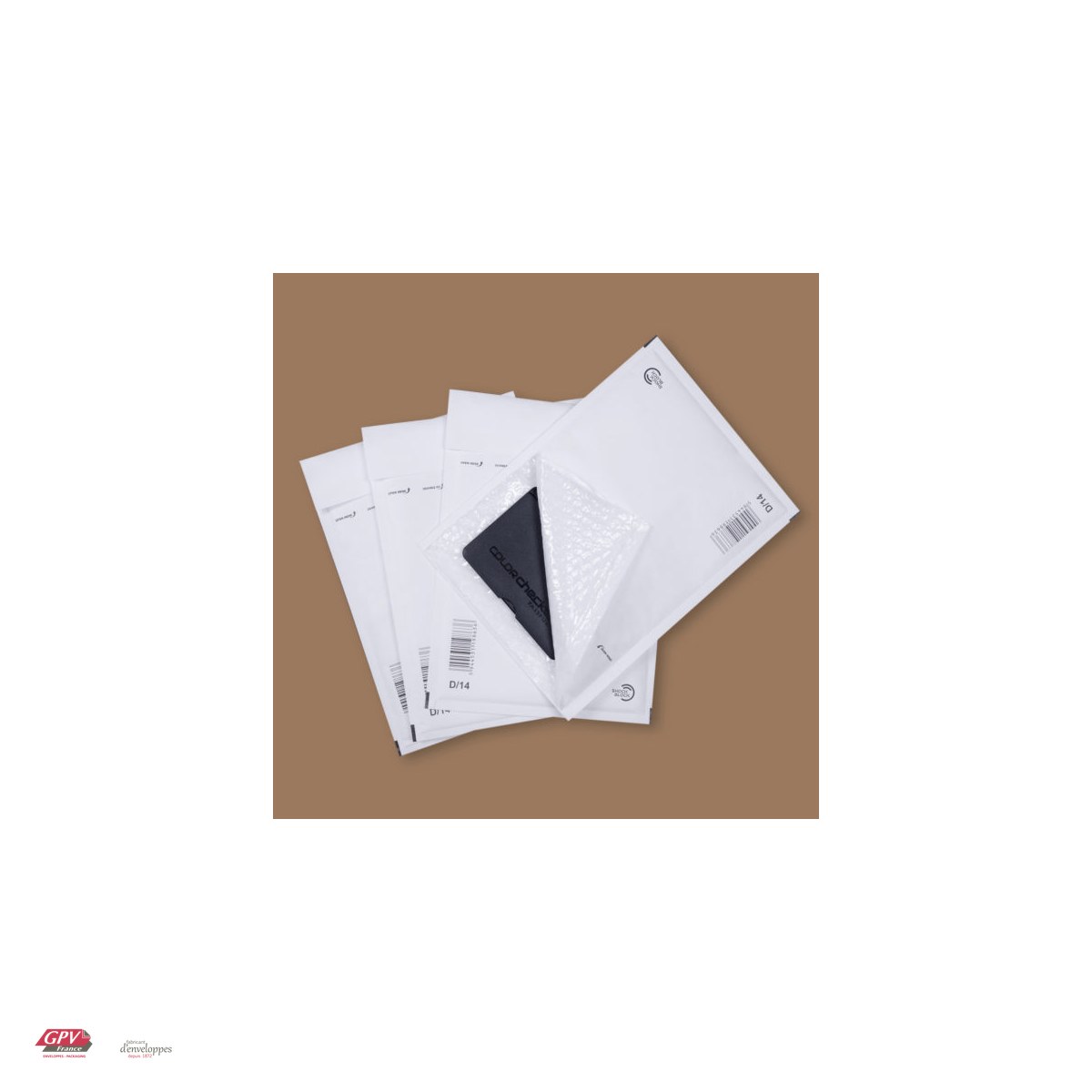 Set 100 plicuri cu bule de aer GPV D14, exterior 200x275 mm, interior 180x265 mm, hartie kraft alba 80 g/mp, in cutie [3]