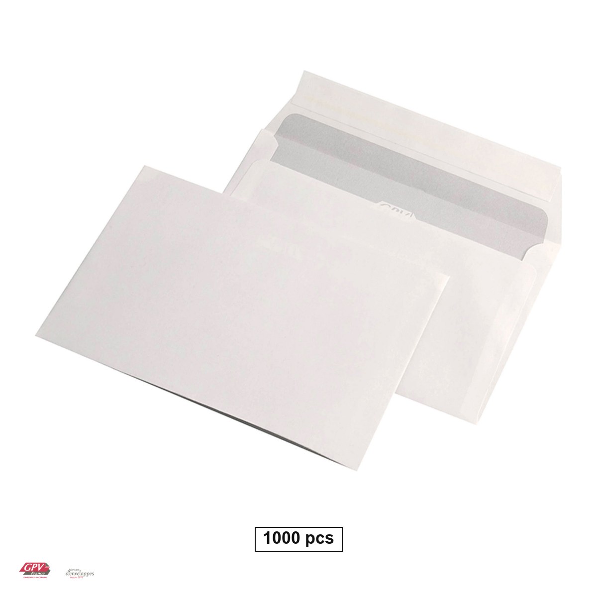 Plicuri - Set 1000 plicuri C6 GPV, 114x162 mm, hartie alba 70 g/mp, cu banda siliconata, in cutie