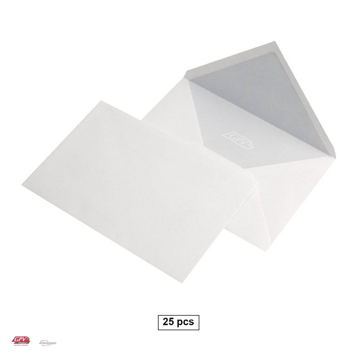 Plicuri - Set 25 plicuri C6 GPV, 114x162 mm, hartie alba 70 g/mp, gumate, clapa in V