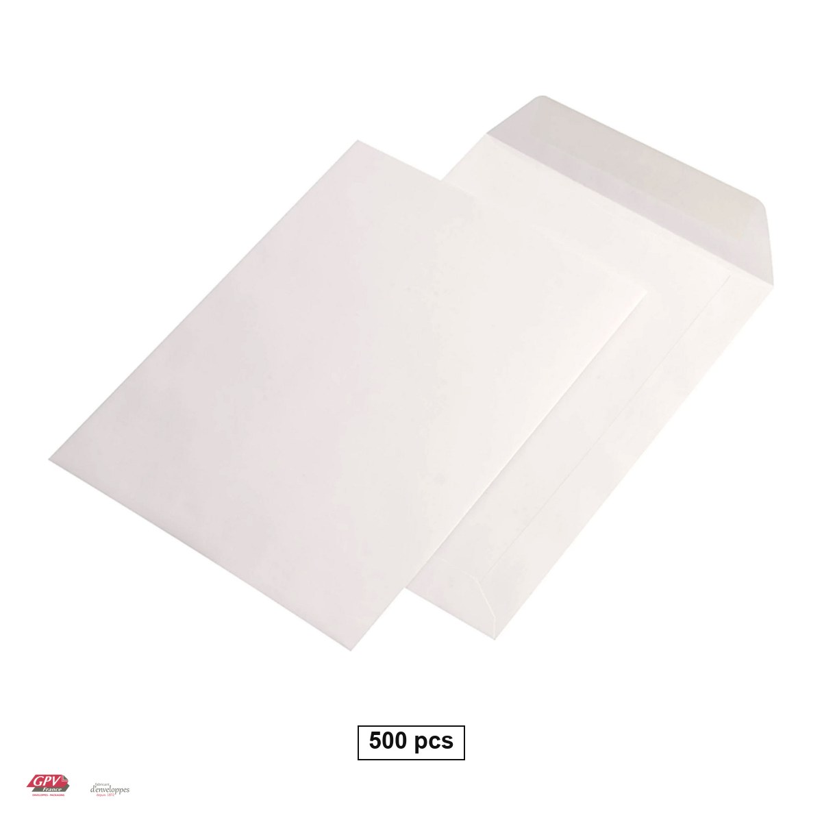 Plicuri siliconice - Set 500 plicuri C5 GPV, 162x229 mm, hartie alba 80 g/mp, cu banda siliconata, deschidere pe latura mica, in cutie