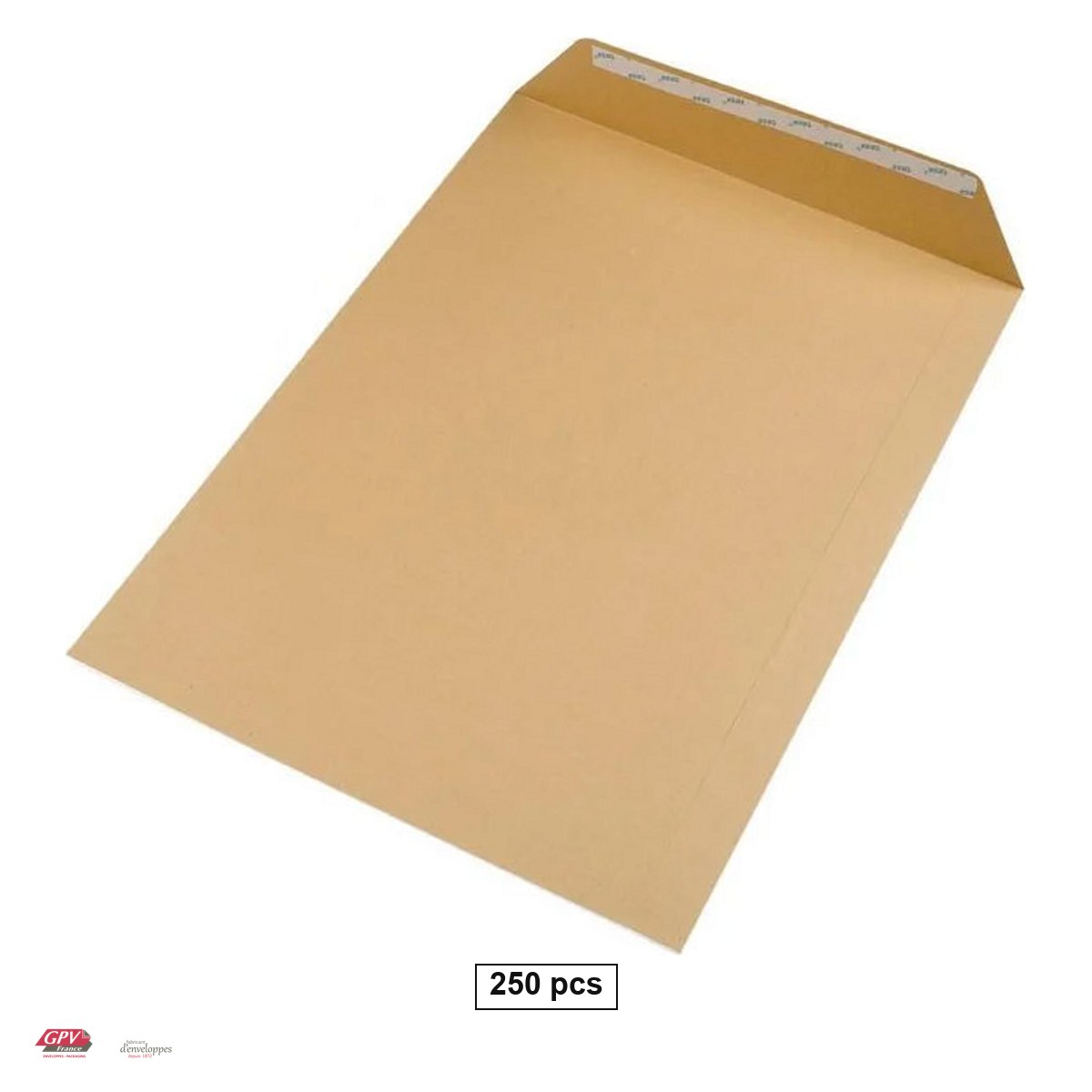 Plicuri siliconice - Set 250 plicuri E4 GPV, 280x400 mm, hartie kraft maro 120 g/mp, cu banda siliconata, deschidere pe latura mica, in cutie