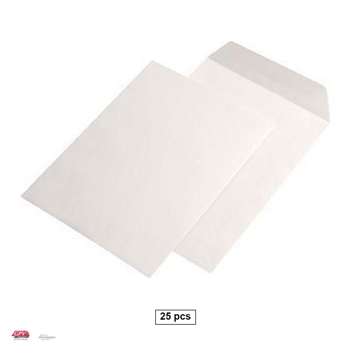Plicuri gumate - Set 25 plicuri C5 GPV, 162x229 mm, hartie alba 80 g/mp, gumate, deschidere pe latura mica