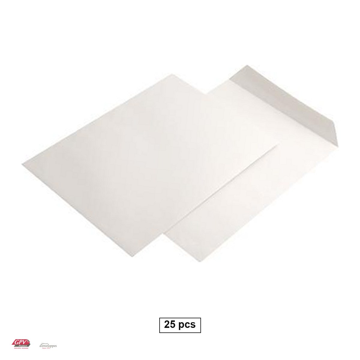 Plicuri gumate - Set 25 plicuri C4 GPV, 229x324 mm, hartie alba 90 g/mp, gumate, deschidere pe latura mica