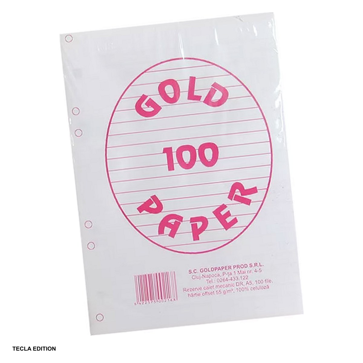 Birotica papetarie - Rezerva caiet mecanic A5, 100 file, dictando, 6 perforatii