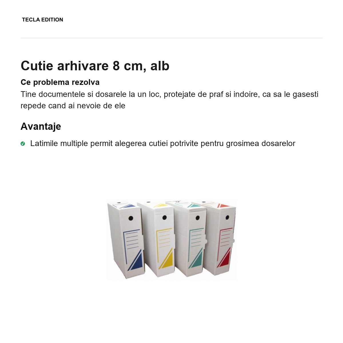 Cutie arhivare 8 cm, alb [1]