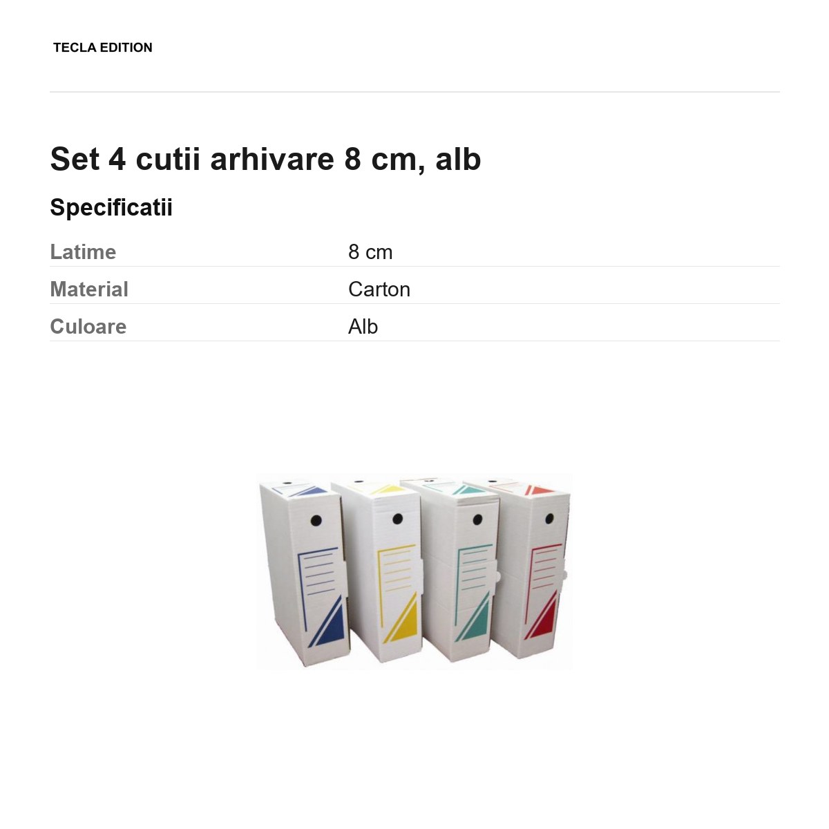 Set 4 cutii arhivare 8 cm, alb [2]