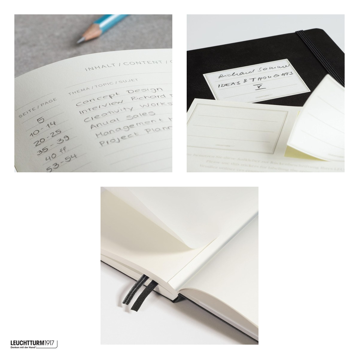 Caiet Leuchtturm1917 Notebook Classic A5, coperta rigida, dictando, 251 pagini numerotate, hartie 80 g/mp, 145 x 210 mm, cuprins, 2 semne de carte, elastic, buzunar, rosu cherry [3]
