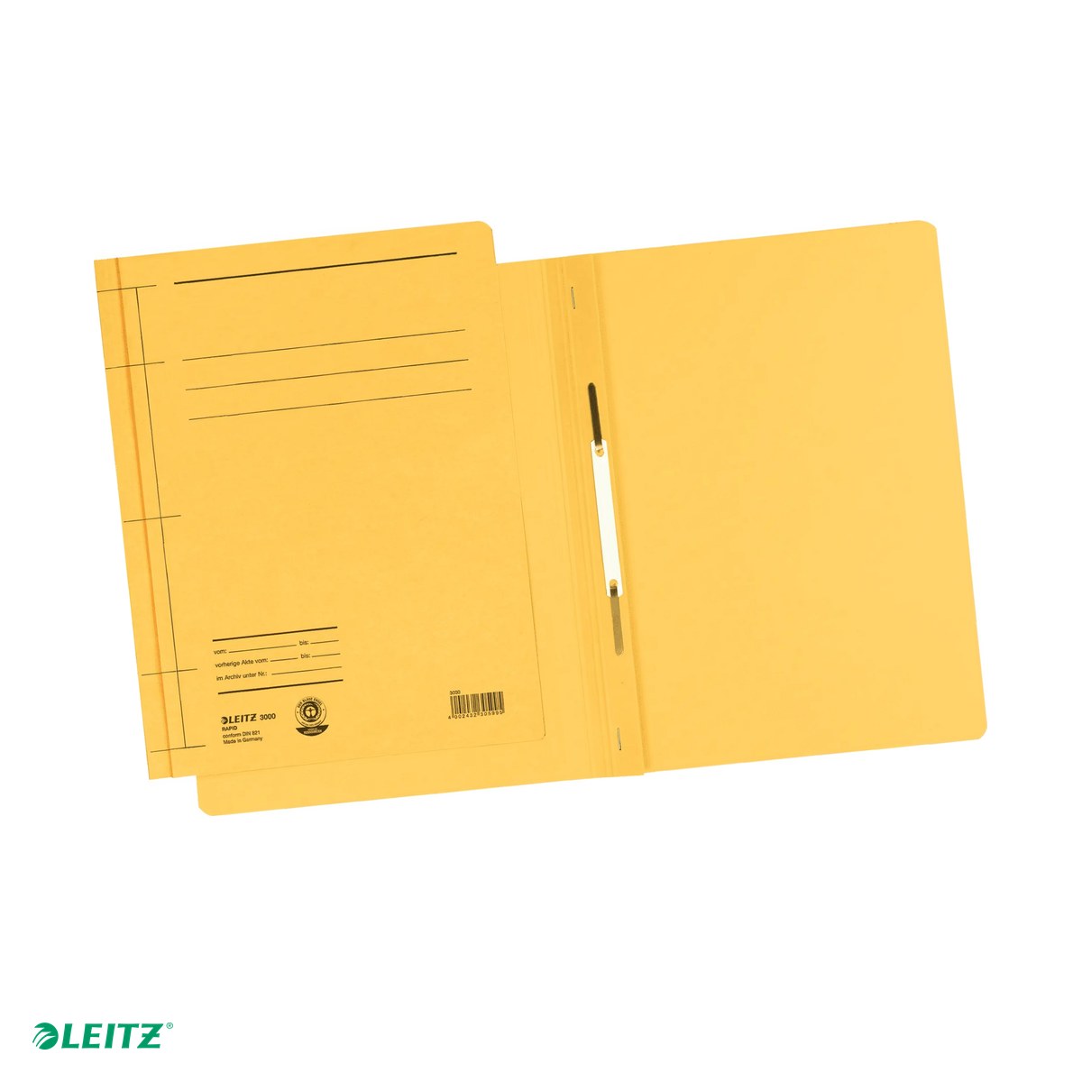 Dosare carton - Dosar din carton cu sina, Leitz, capacitate 250 de coli de 80 g, pentru arhivare, galben