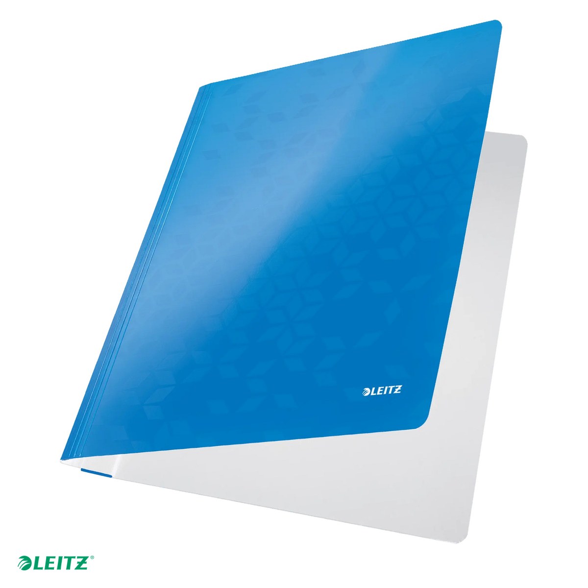 Dosare carton - Dosar cu sina Leitz WOW, carton laminat, A4, capacitate 250 coli, pentru arhivare, albastru