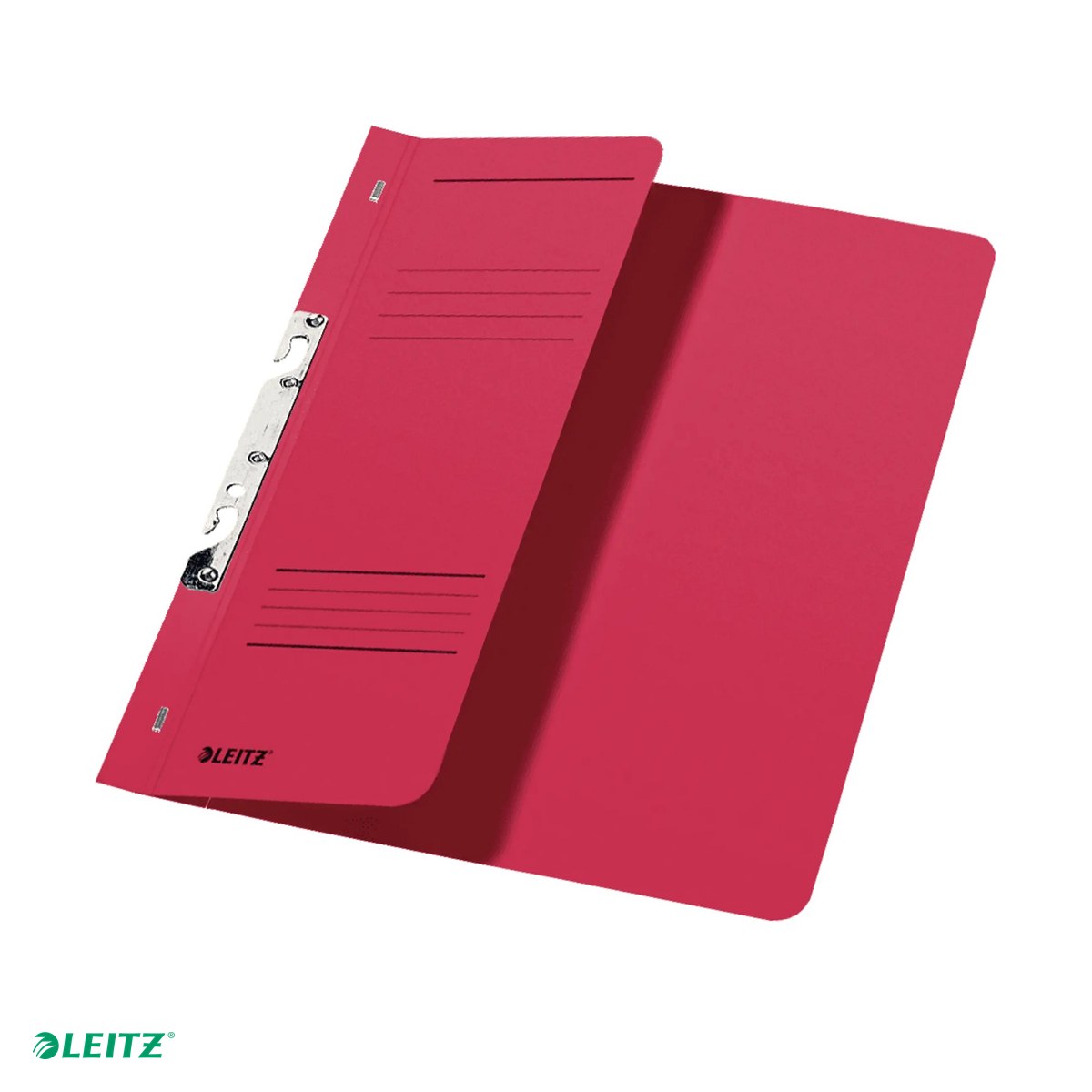 Dosare carton - Dosar cu sina Leitz 1/2, carton, A4, incopciat, capacitate 170 coli, pentru arhivare, rosu