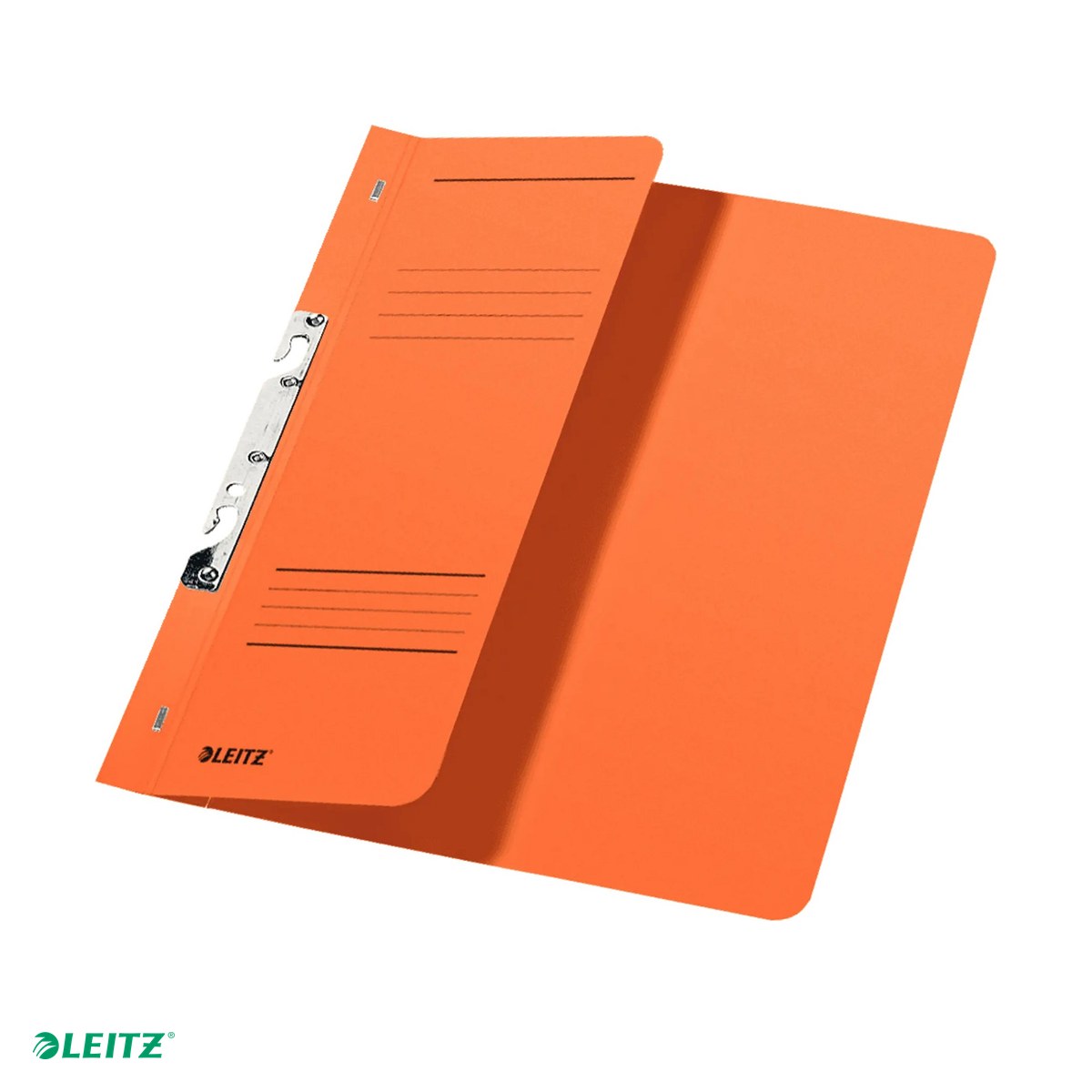 Dosare carton - Dosar cu sina Leitz 1/2, carton, A4, incopciat, capacitate 170 coli, pentru arhivare, portocaliu