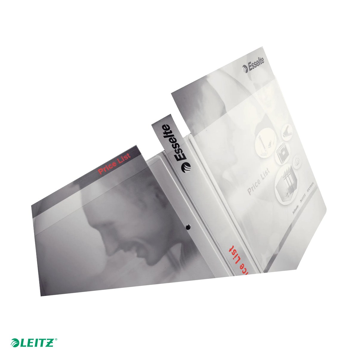 Caiete mecanice - Caiet mecanic Leitz Panorama, PP/PP, A4 MAXI, mecanism 4RR, inel 16 mm, capacitate 100 coli (80 g/mp), pentru documente perforate, hartie 80 g/mp, alb