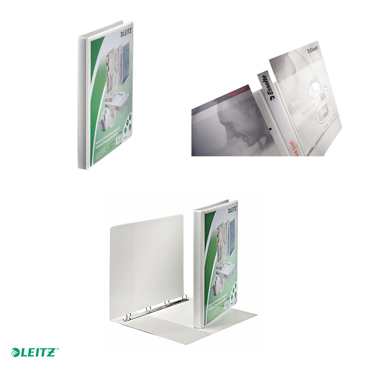 Caiet mecanic Leitz Panorama, PP/PP, A4 MAXI, mecanism 4RR, inel 16 mm, capacitate 100 coli (80 g/mp), pentru documente perforate, hartie 80 g/mp, alb [3]