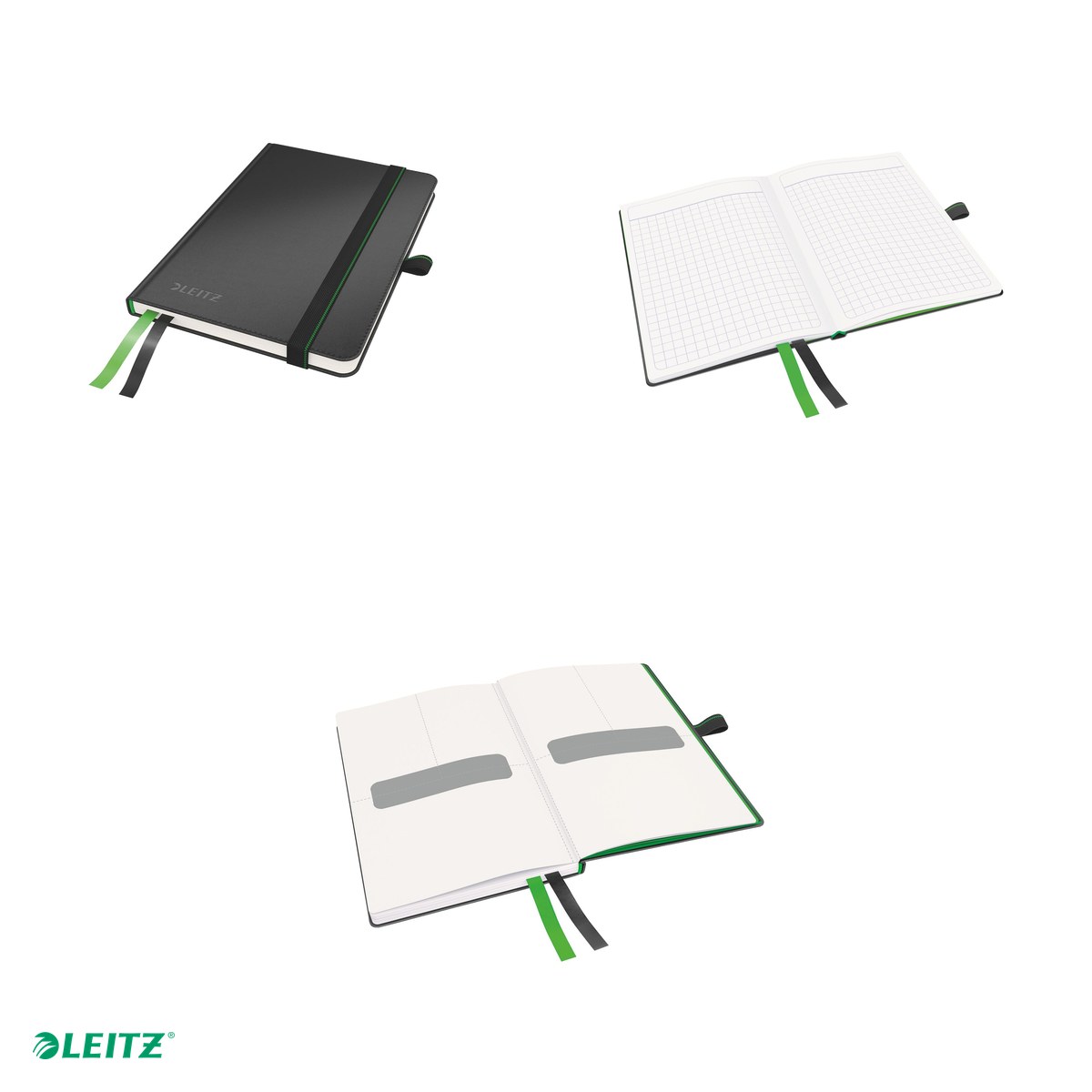 Caiet de birou Leitz Complete, A6, matematica, pentru documente perforate, 80 file, 8 file perforate, hartie 100 g/mp, negru [3]