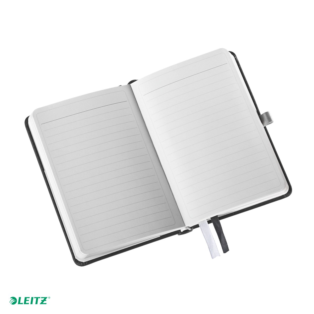 Caiet birou A6 dictando satin coperta carton Leitz Style, carton 96 g/mp, 80 file, 8 file perforate, negru [4]