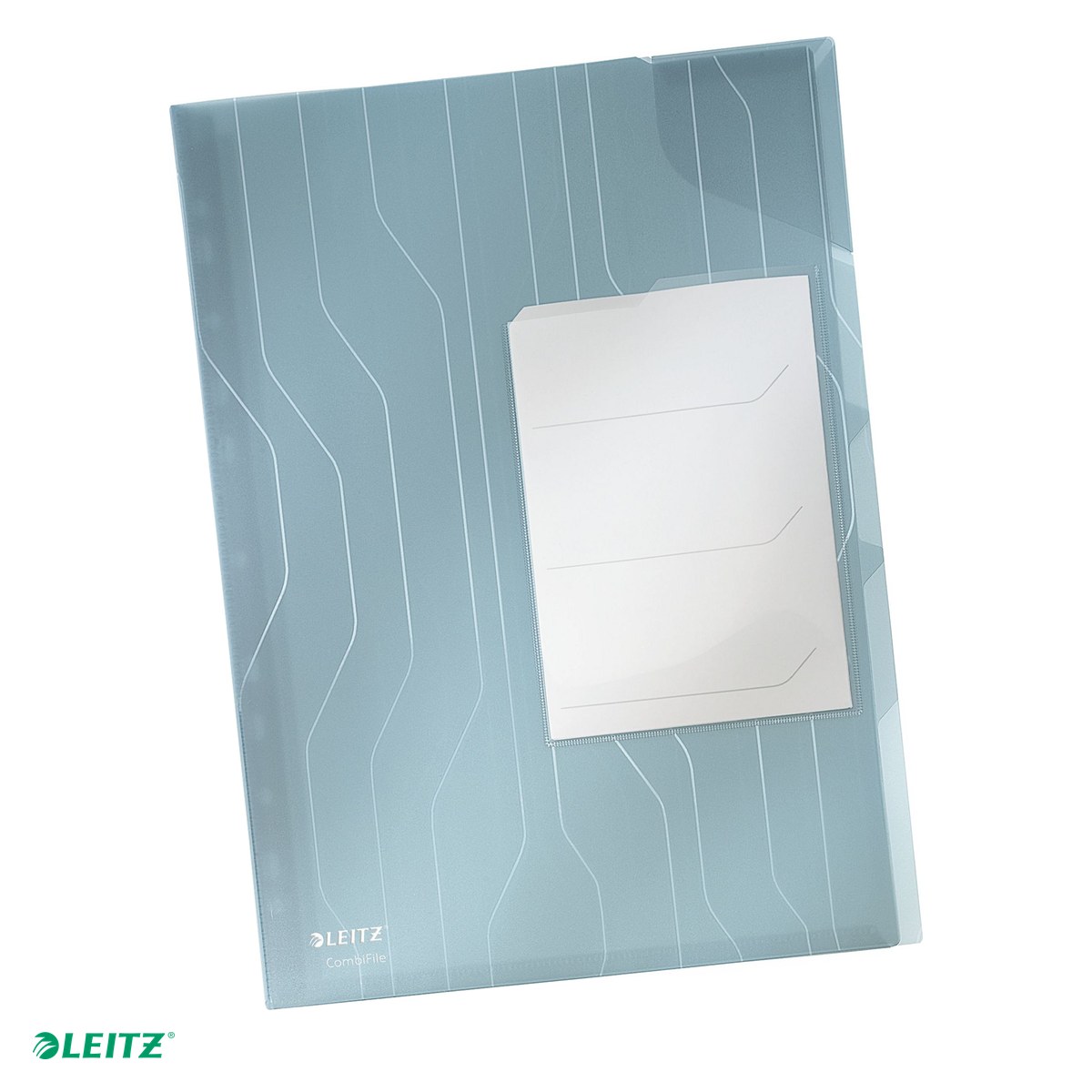 Mape si serviete - Mapa plastic 3*capacitate 20 coli albastra 3 separatoare comb jumbo Leitz, A4, albastru