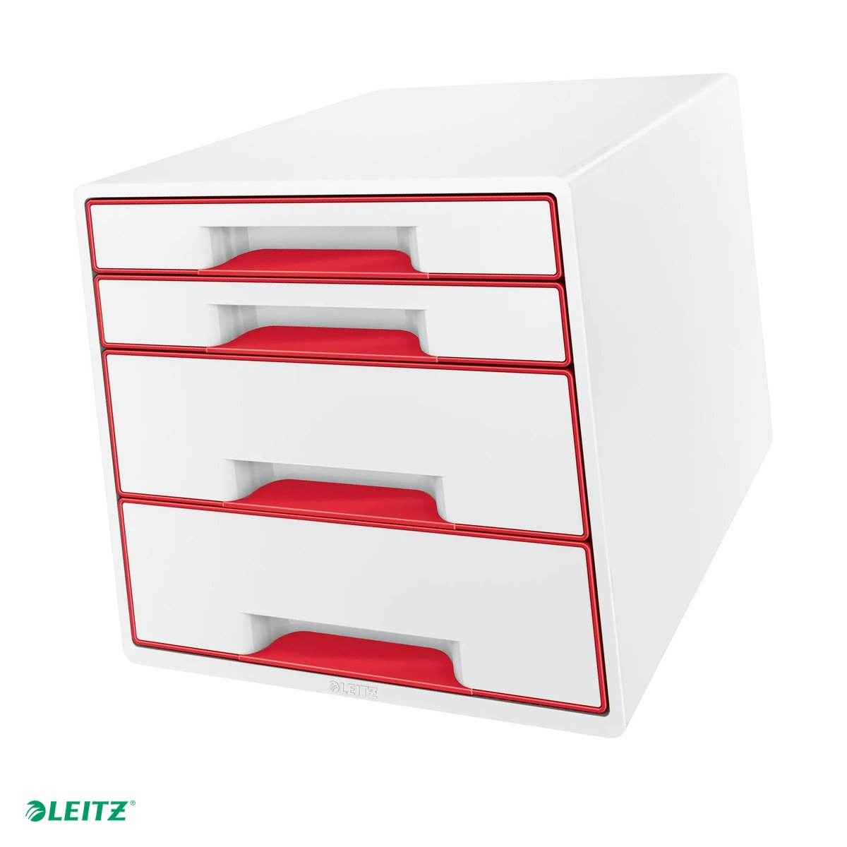 Birotica papetarie - Cabinet cu sertare Leitz WOW, 4 sertare, rosu
