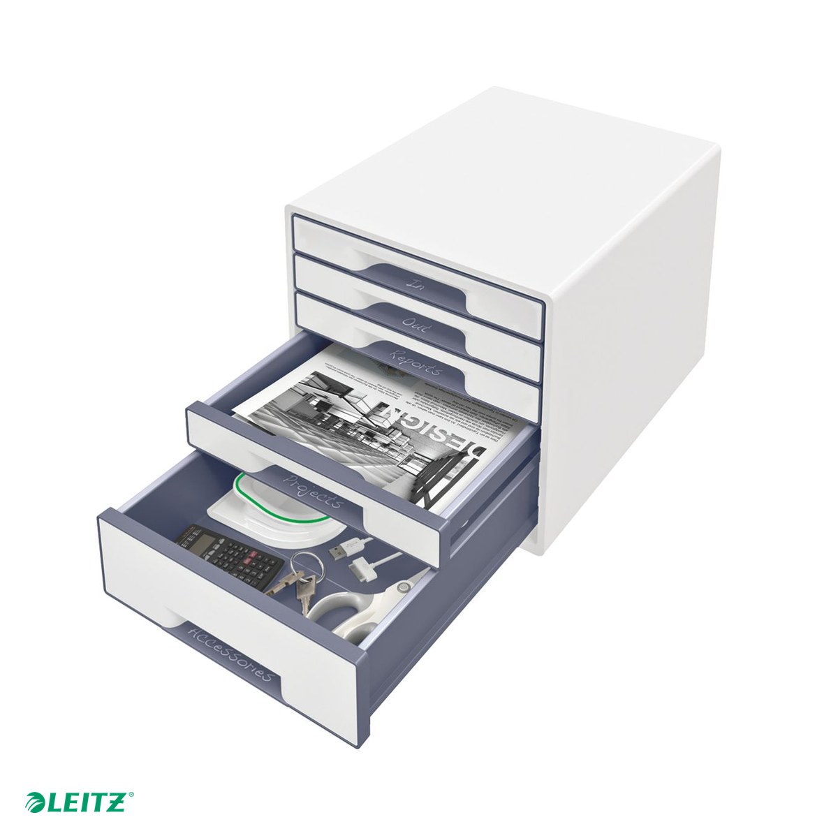 Cabinet cu sertare Leitz WOW, 5 sertare, alb [3]