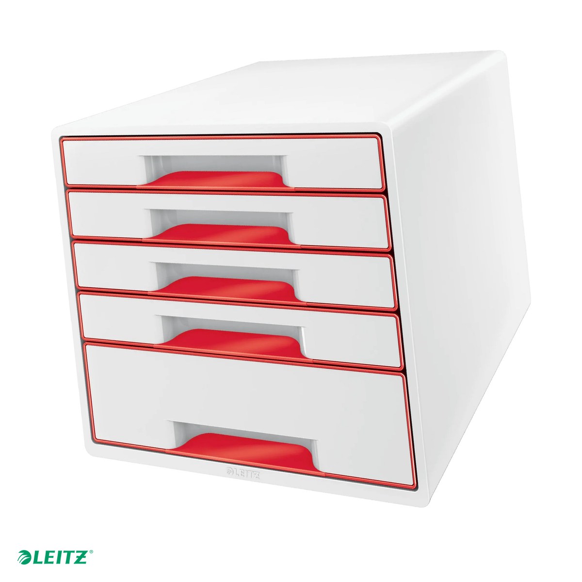 Birotica papetarie - Cabinet cu sertare Leitz WOW, 5 sertare, rosu