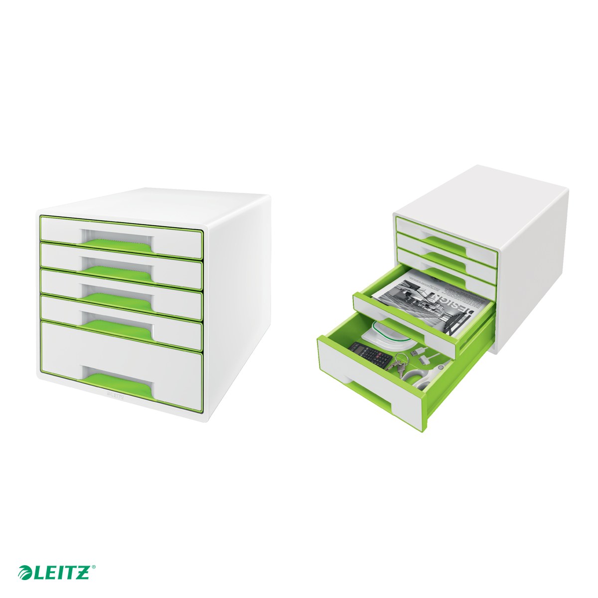 Cabinet cu sertare Leitz WOW, 5 sertare, verde [3]