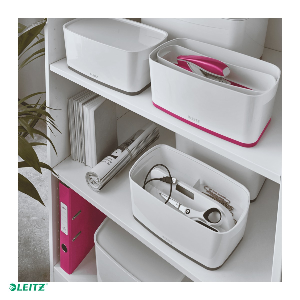Cutie depozitare Leitz WOW MyBox, cu capac, 31x19x38 cm, capacitate 18 l, roz [5]