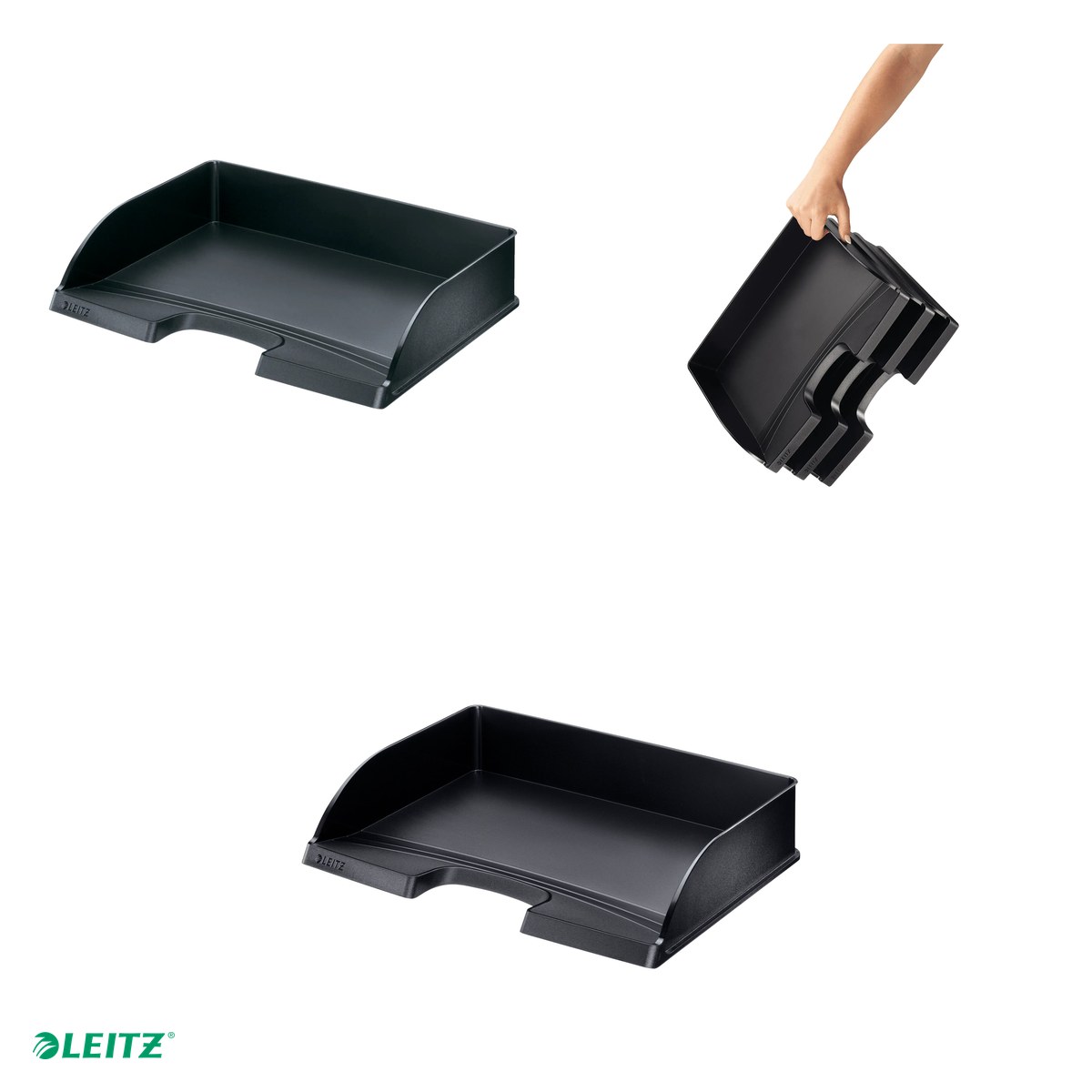 Tavita documente Leitz Plus, PS, A4 MAXI, landscape, negru [3]
