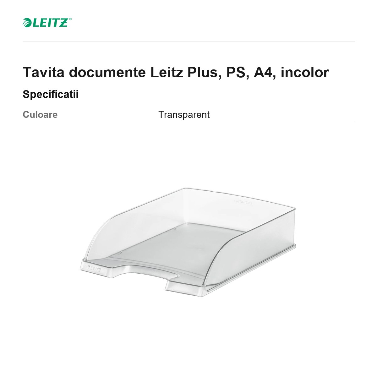 Tavita documente Leitz Plus, PS, A4, incolor [2]