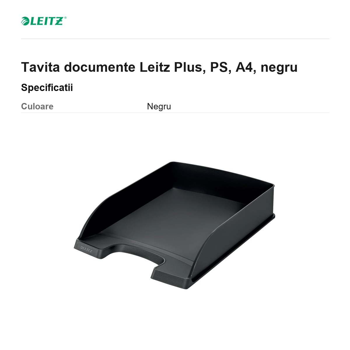 Tavita documente Leitz Plus, PS, A4, negru [2]