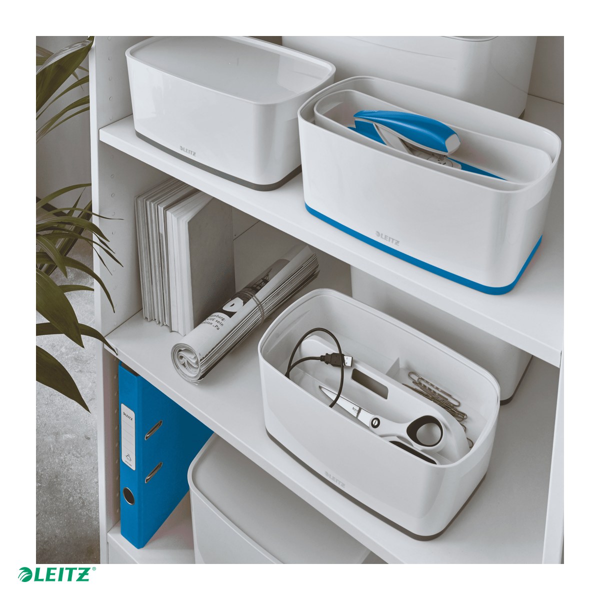 Cutie depozitare Leitz WOW MyBox, cu capac, 31x12x19 cm, capacitate 5 l, albastru [5]