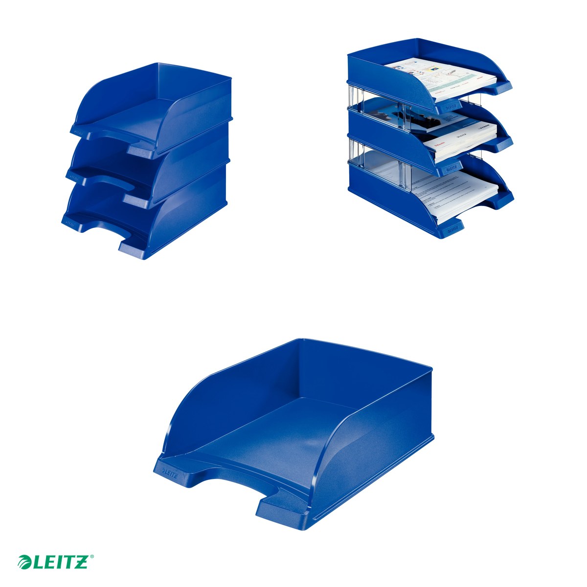 Tavita documente Leitz Plus Jumbo, PS, A4, albastru [3]