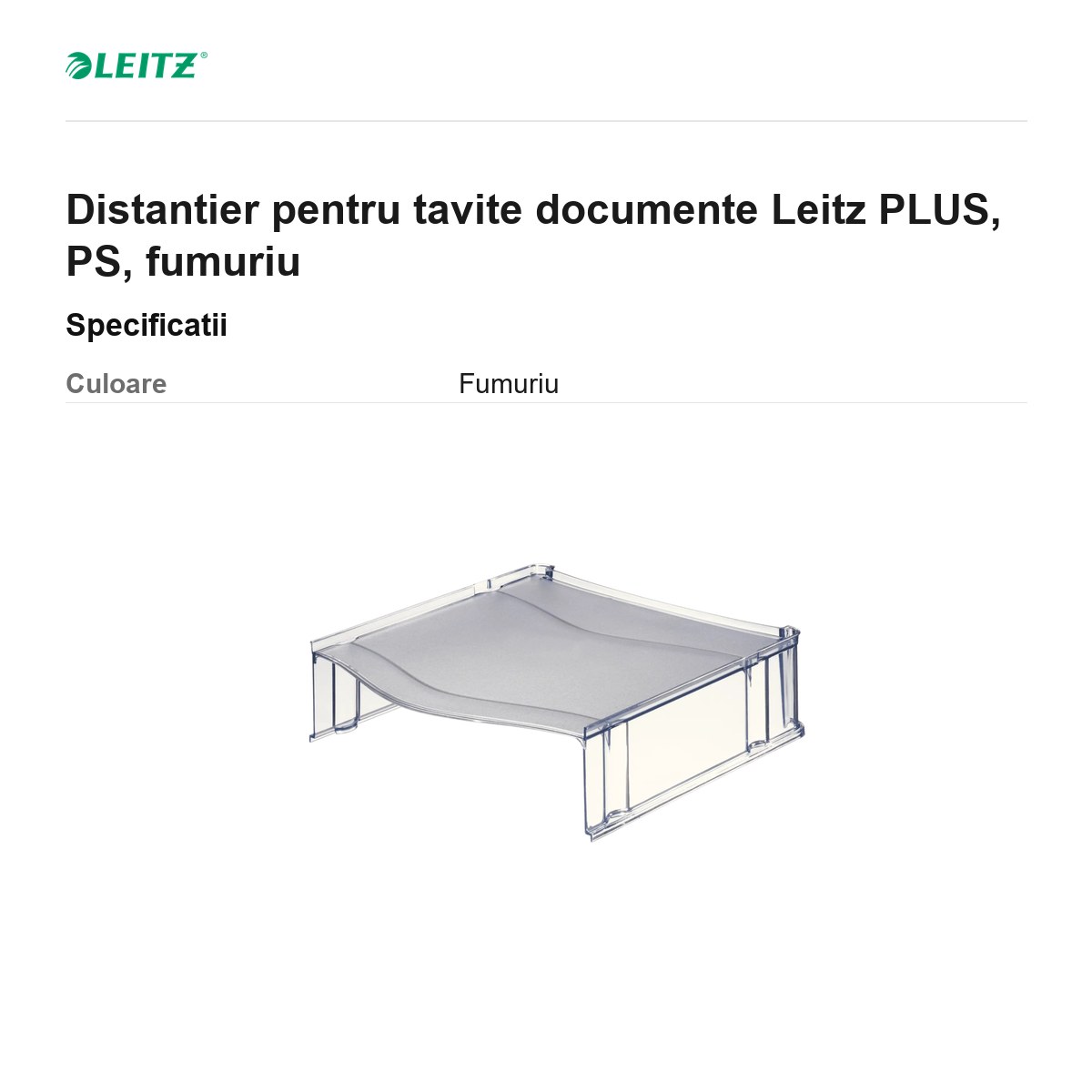 Distantier pentru tavite documente Leitz PLUS, PS, fumuriu [2]