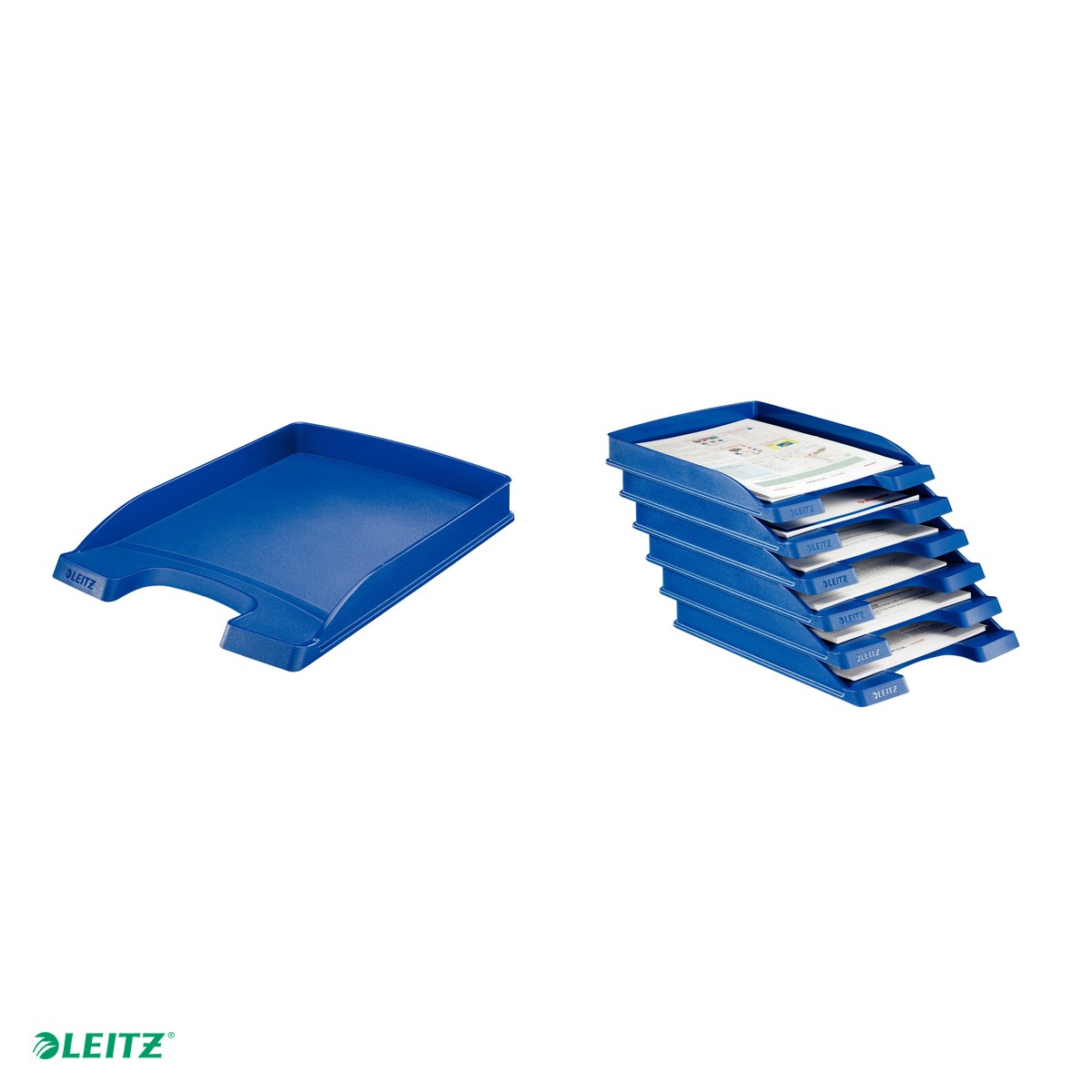 Tavita documente Leitz Plus Slim, PS, A4, capacitate de stocare redusa, ideala pentru uz zilnic, albastru [3]