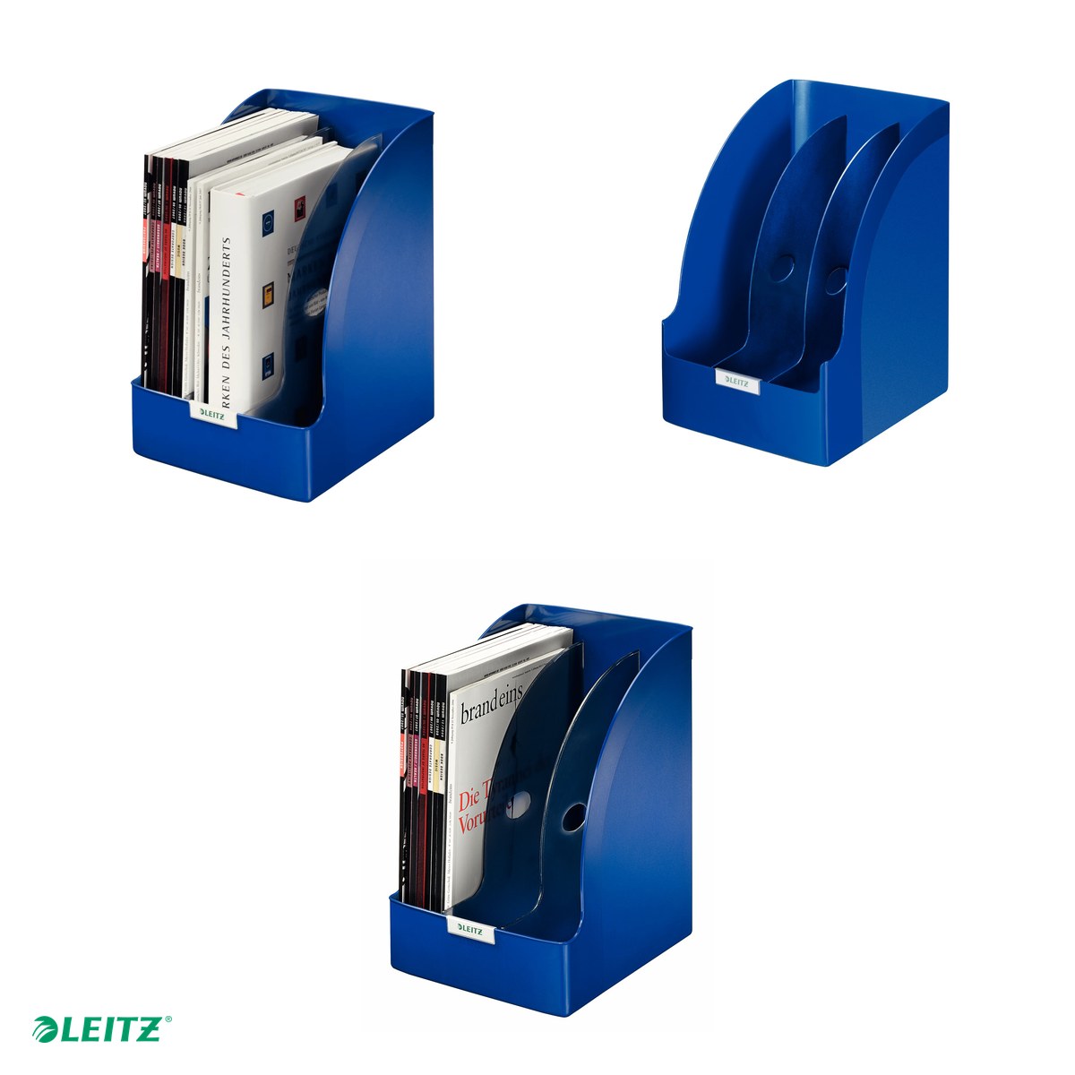 Suport vertical Leitz Plus Jumbo, pentru cataloage, PS, A4, 2 separatoare incluse, capacitate 205 mm, albastru [4]
