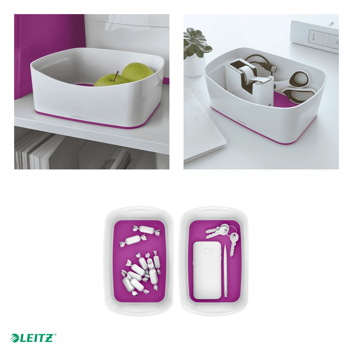 Cutie depozitare Leitz WOW MyBox, 24x9x16 cm, mov [3]