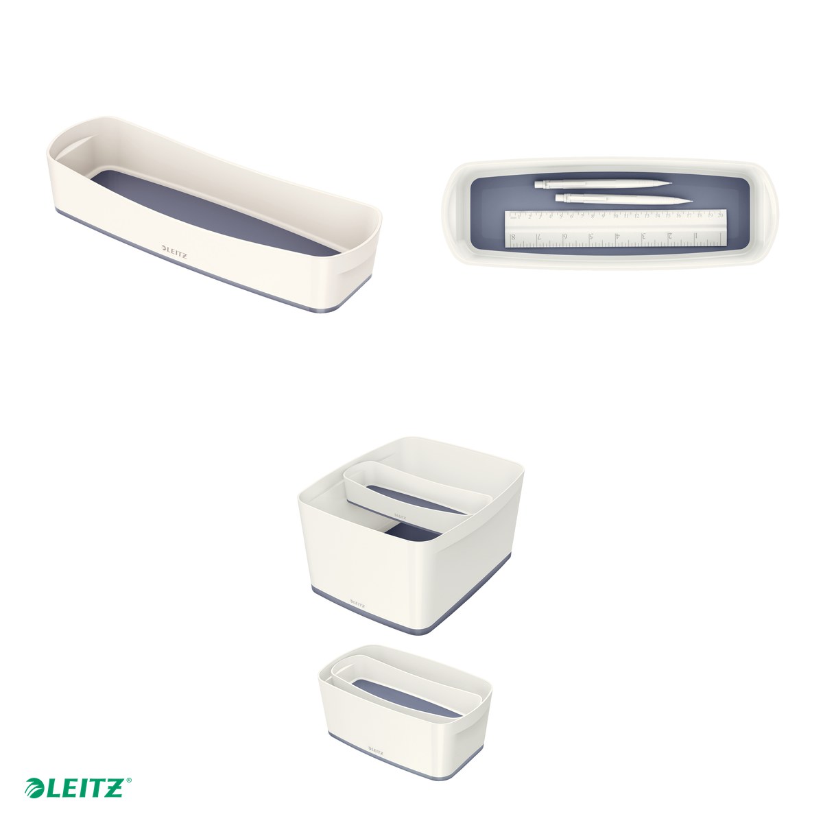 Cutie depozitare Leitz MyBox, 30x5x10 cm, culori duale, alb-gri [3]