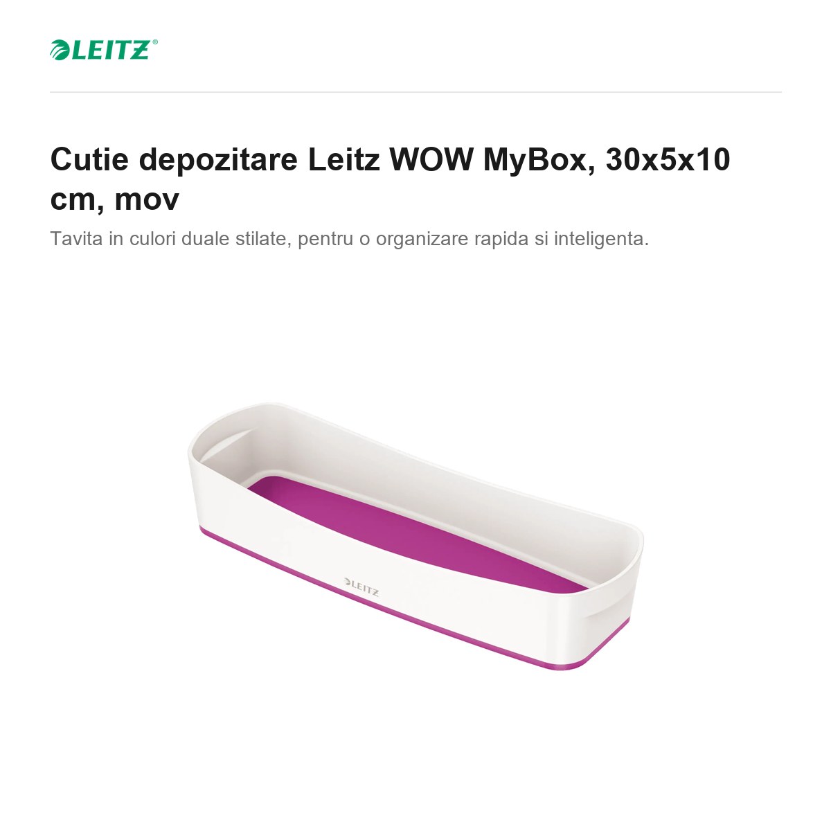 Cutie depozitare Leitz WOW MyBox, 30x5x10 cm, mov [1]