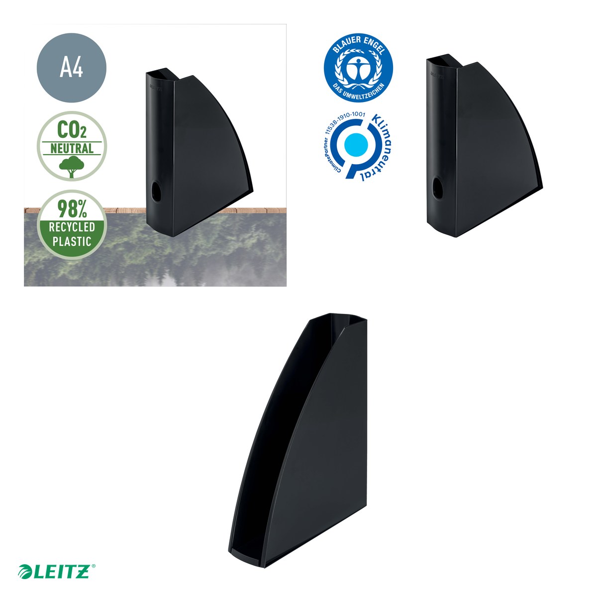 Suport documente plastic Leitz Recycle, negru [3]