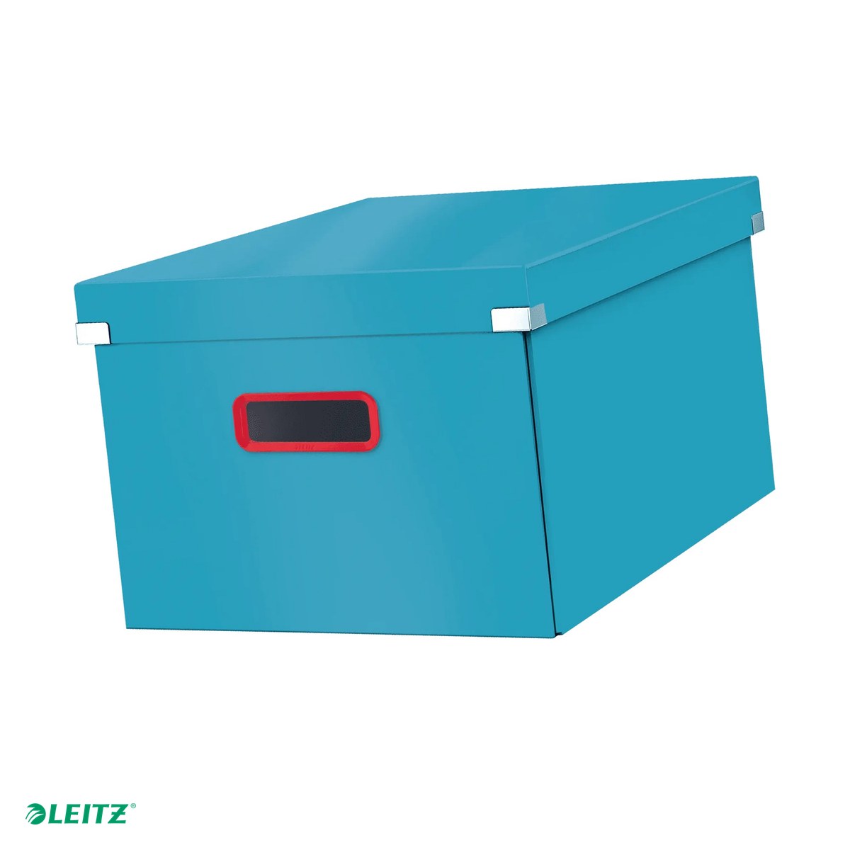 Cutii depozitare - Cutie depozitare Leitz Cosy Click & Store, carton laminat, pliabila, cu capac si maner, 281x200x372, pentru transport, albastru Celest