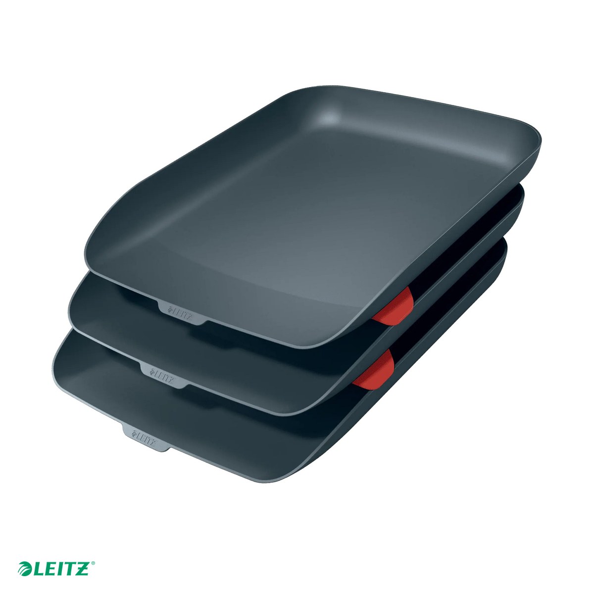 Birotica papetarie - Set 3 tavite documente Leitz Cosy, PS, A4, gri Antracit