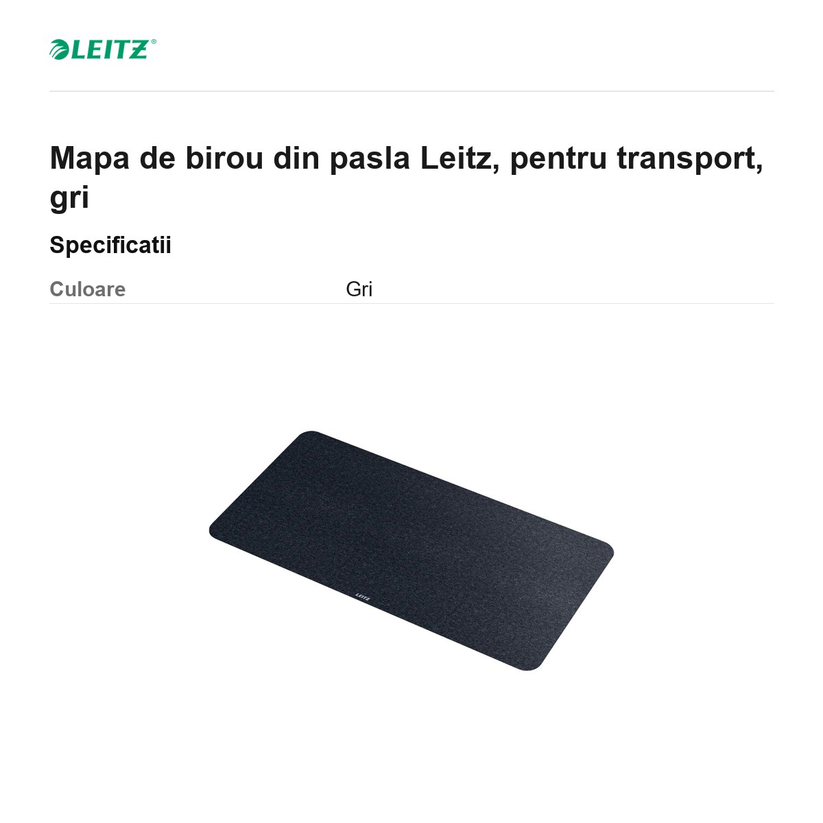 Mapa de birou din pasla Leitz, pentru transport, gri [2]