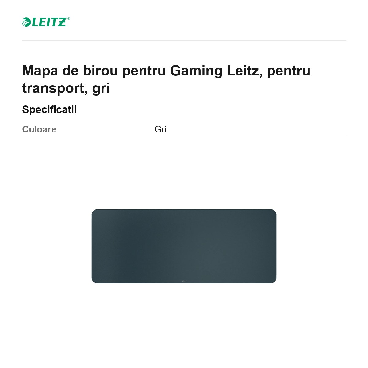 Mapa de birou pentru Gaming Leitz, pentru transport, gri [2]