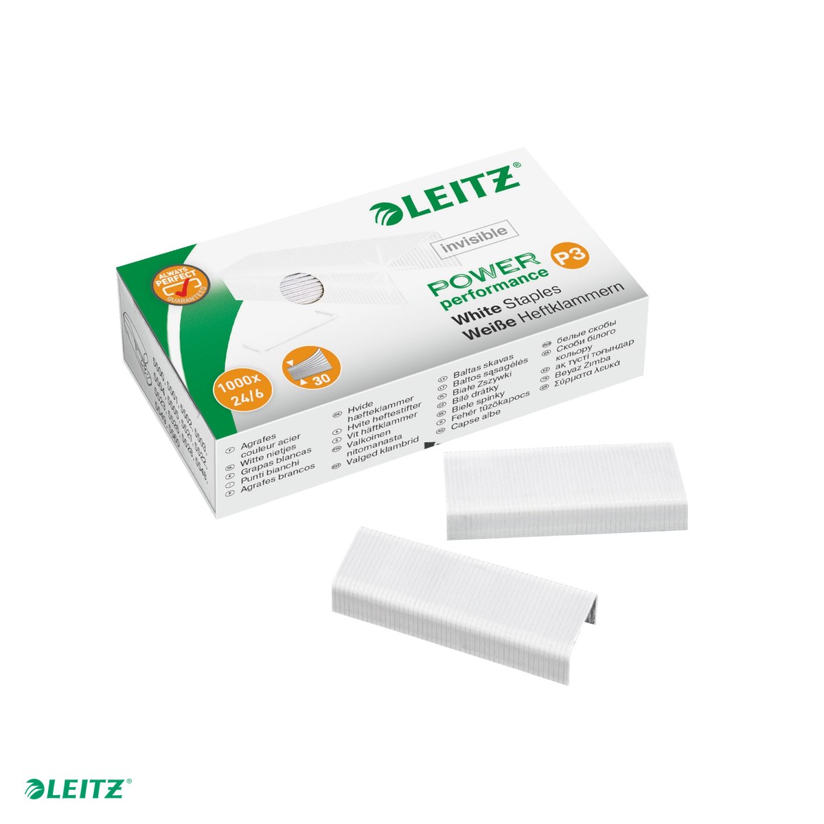 Cutie 1000 capse Leitz Power Performance, P3, 24/6, 2-30 coli, albe, alb [3]