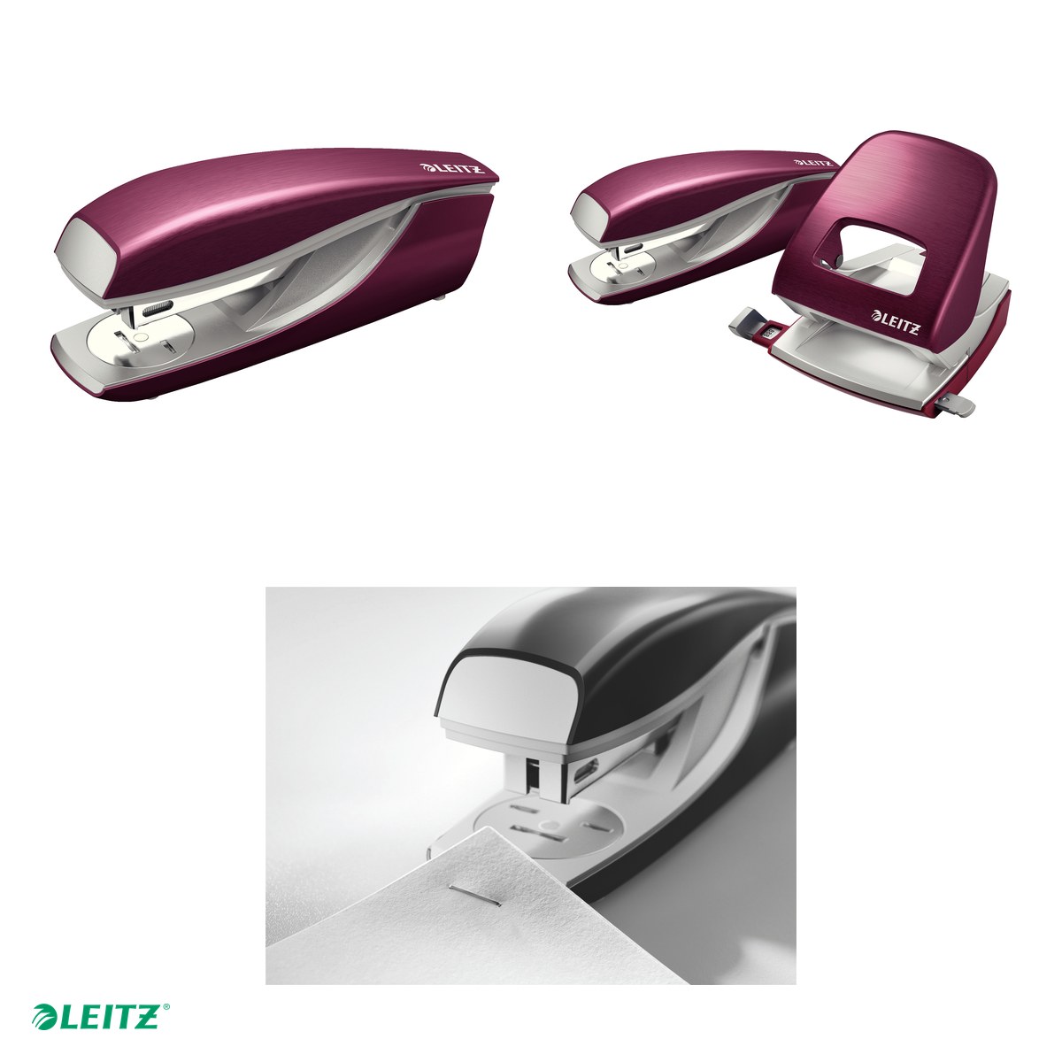 Capsator metalic Leitz Style 5562 NeXXt Series, capsare 30 coli, 200 capse P3 incluse, grena [3]