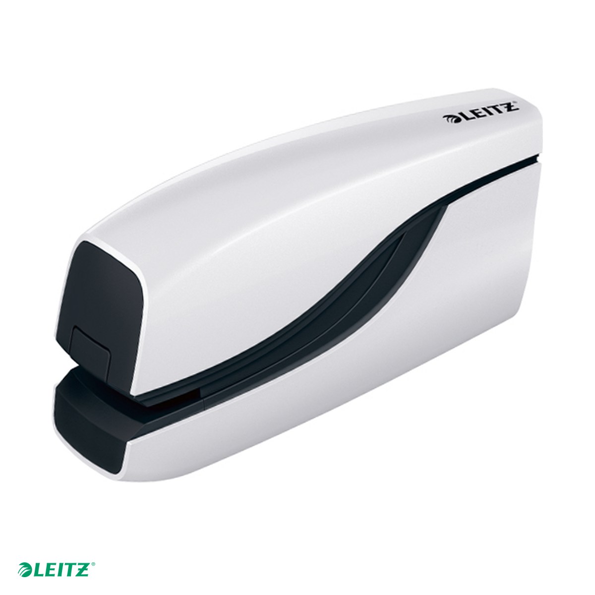 Birotica papetarie - Capsator electric Leitz WOW NeXXt Series, cu baterii, capsare 10 coli, 1000 capse e1 incluse, alb