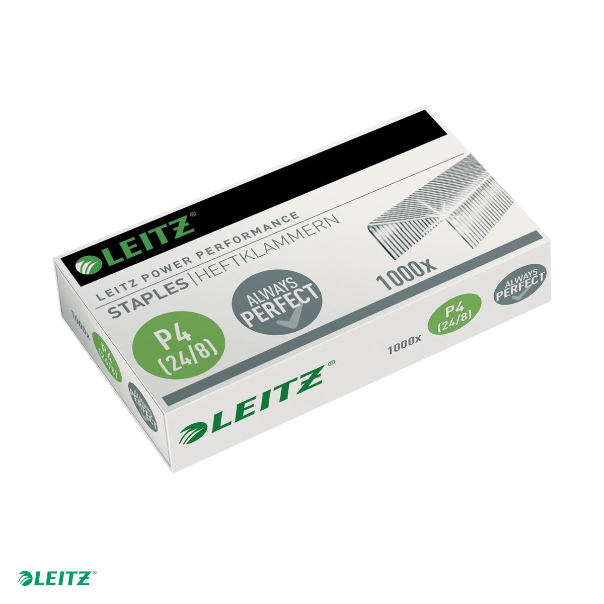 Capse pentru capsator - Cutie 1000 capse Leitz Power Performance, P4, 24/8, 2-40 coli